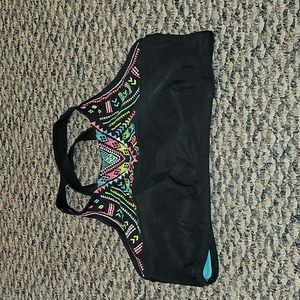 Xhilaration black bikini top w/bright colorful detail